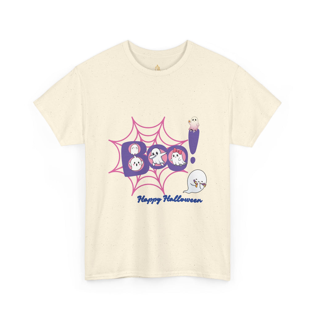 Women's Cotton T-Shirt - Boo! Cute Ghosts Halloween | Sweet and Fun Edition
