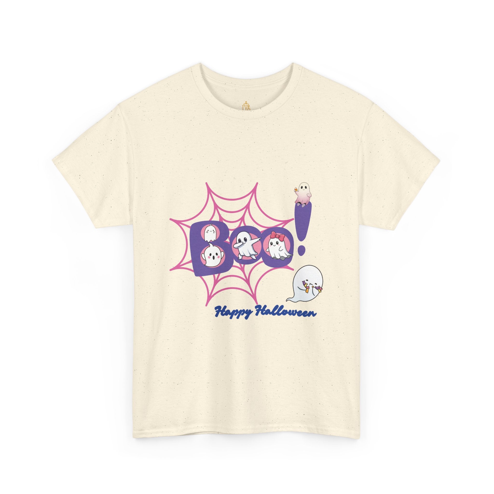 Women's Cotton T-Shirt - Boo! Cute Ghosts Halloween | Sweet and Fun Edition