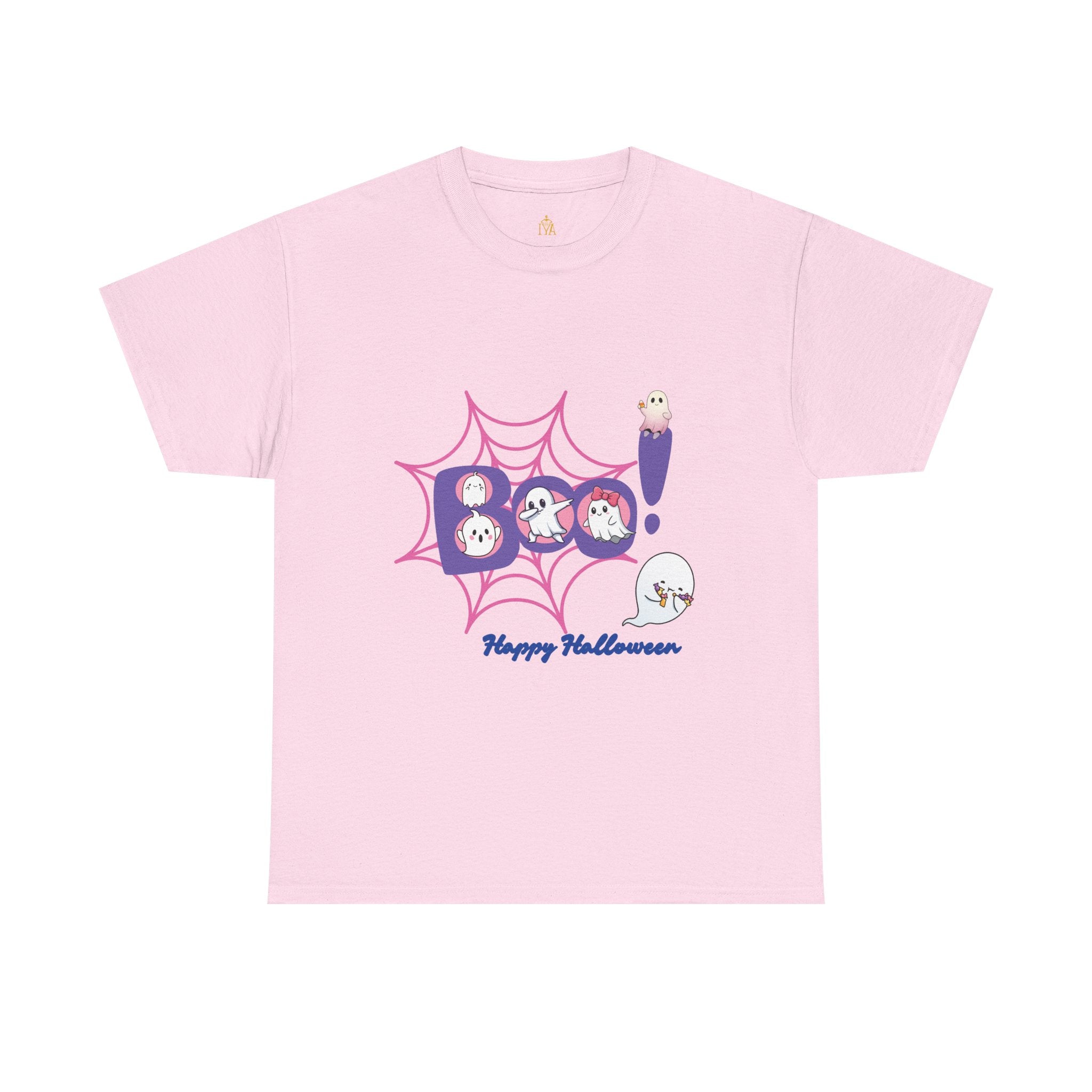 Women's Cotton T-Shirt - Boo! Cute Ghosts Halloween | Sweet and Fun Edition