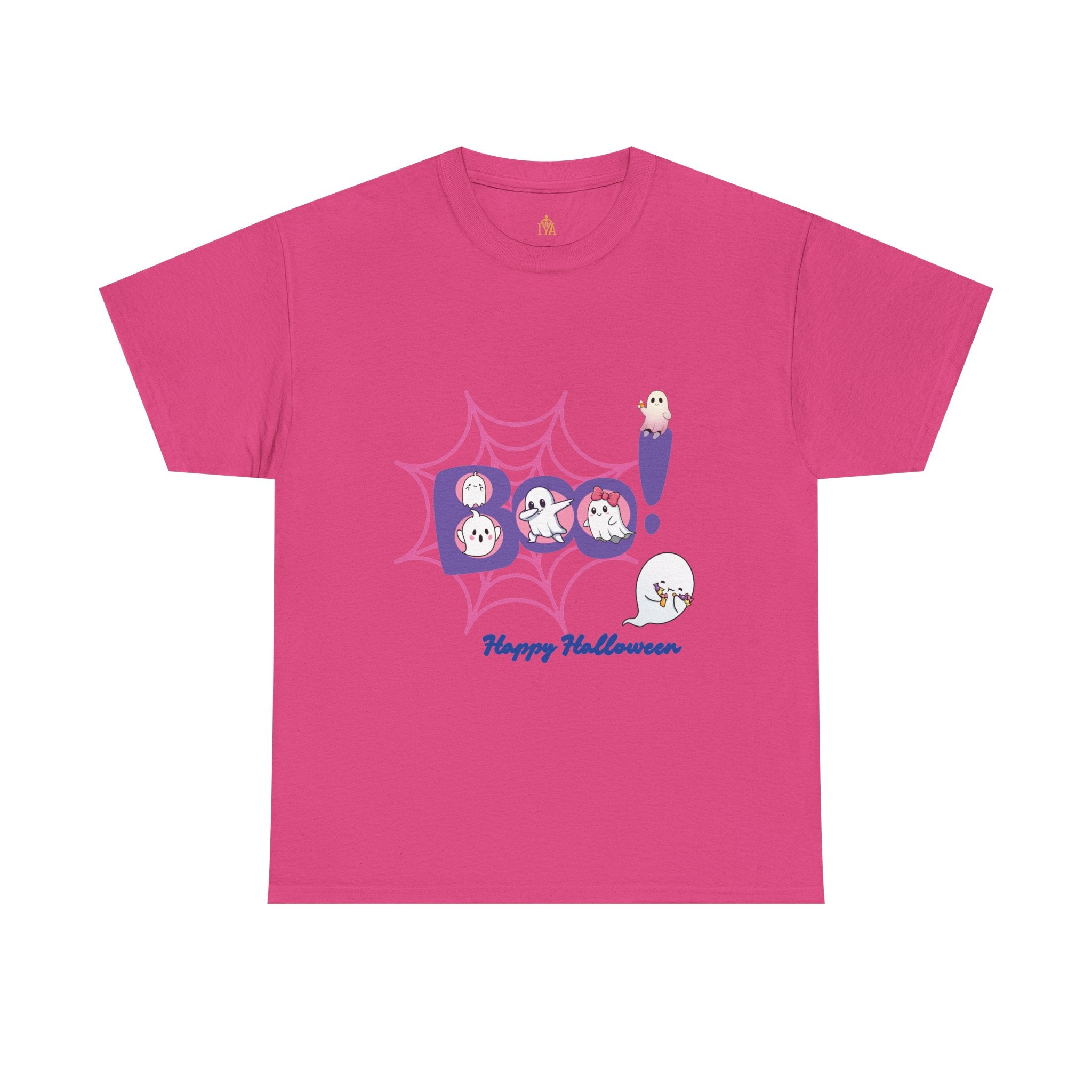 Women's Cotton T-Shirt - Boo! Cute Ghosts Halloween | Sweet and Fun Edition