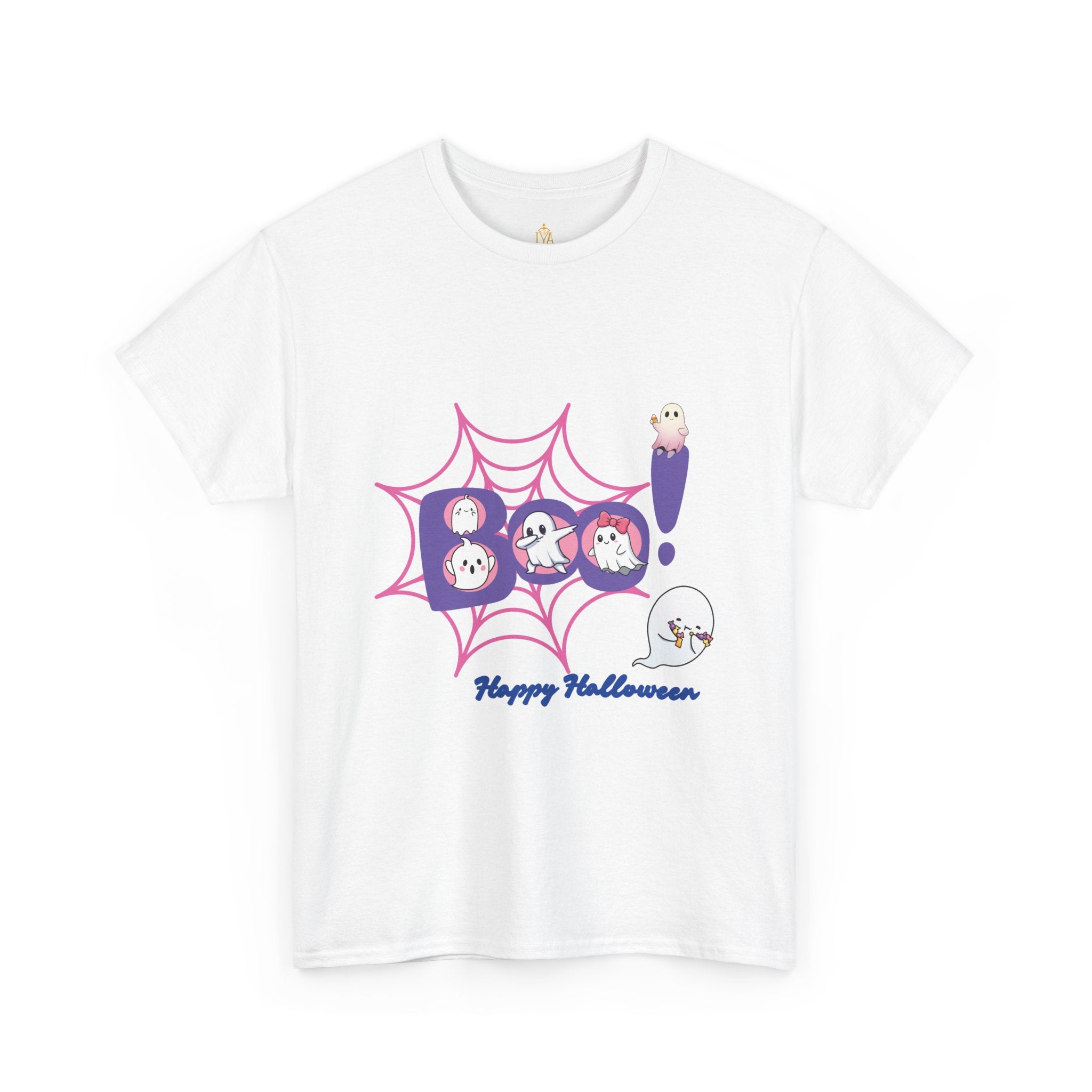 Women's Cotton T-Shirt - Boo! Cute Ghosts Halloween | Sweet and Fun Edition
