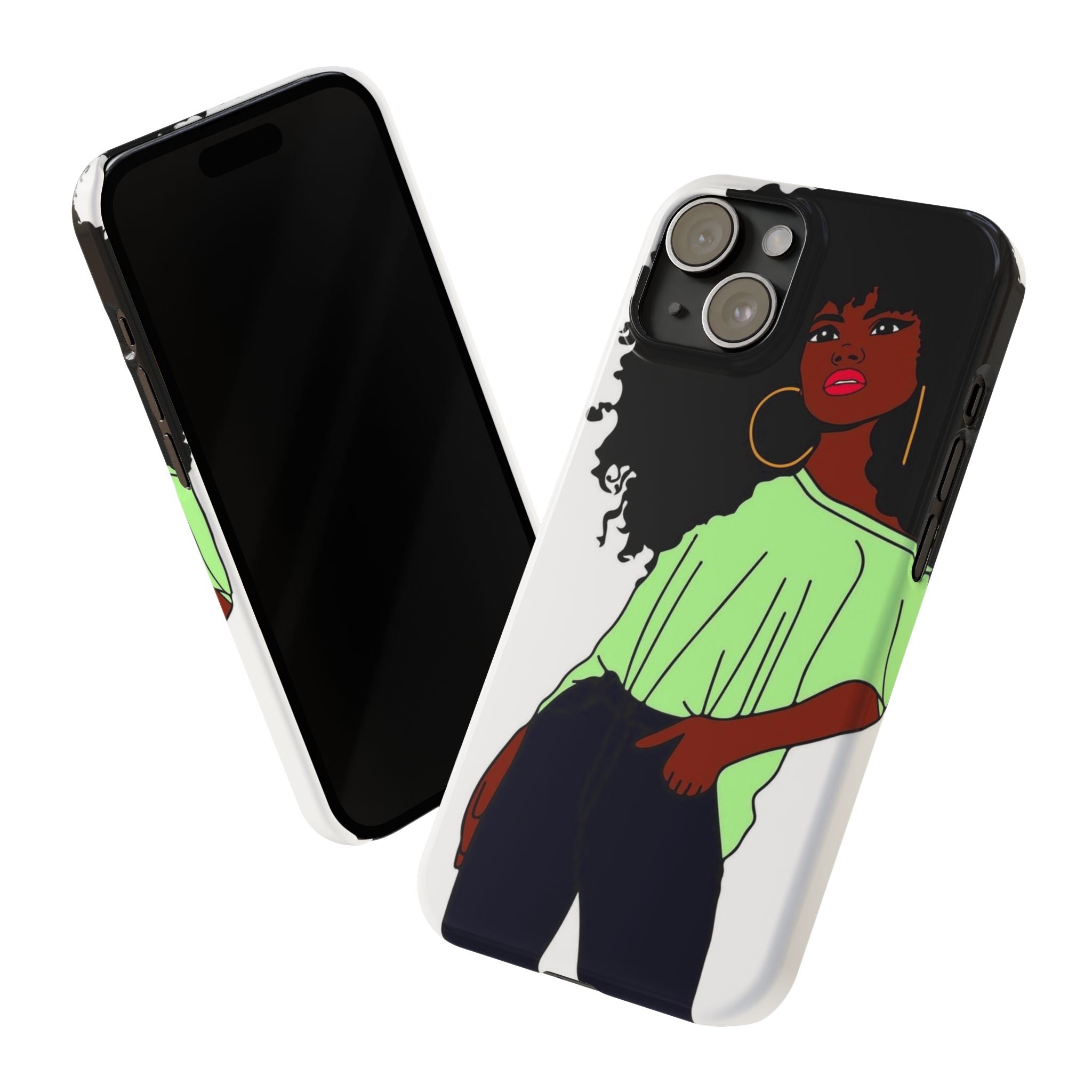Slim Phone Case With A Beautiful Afro Woman