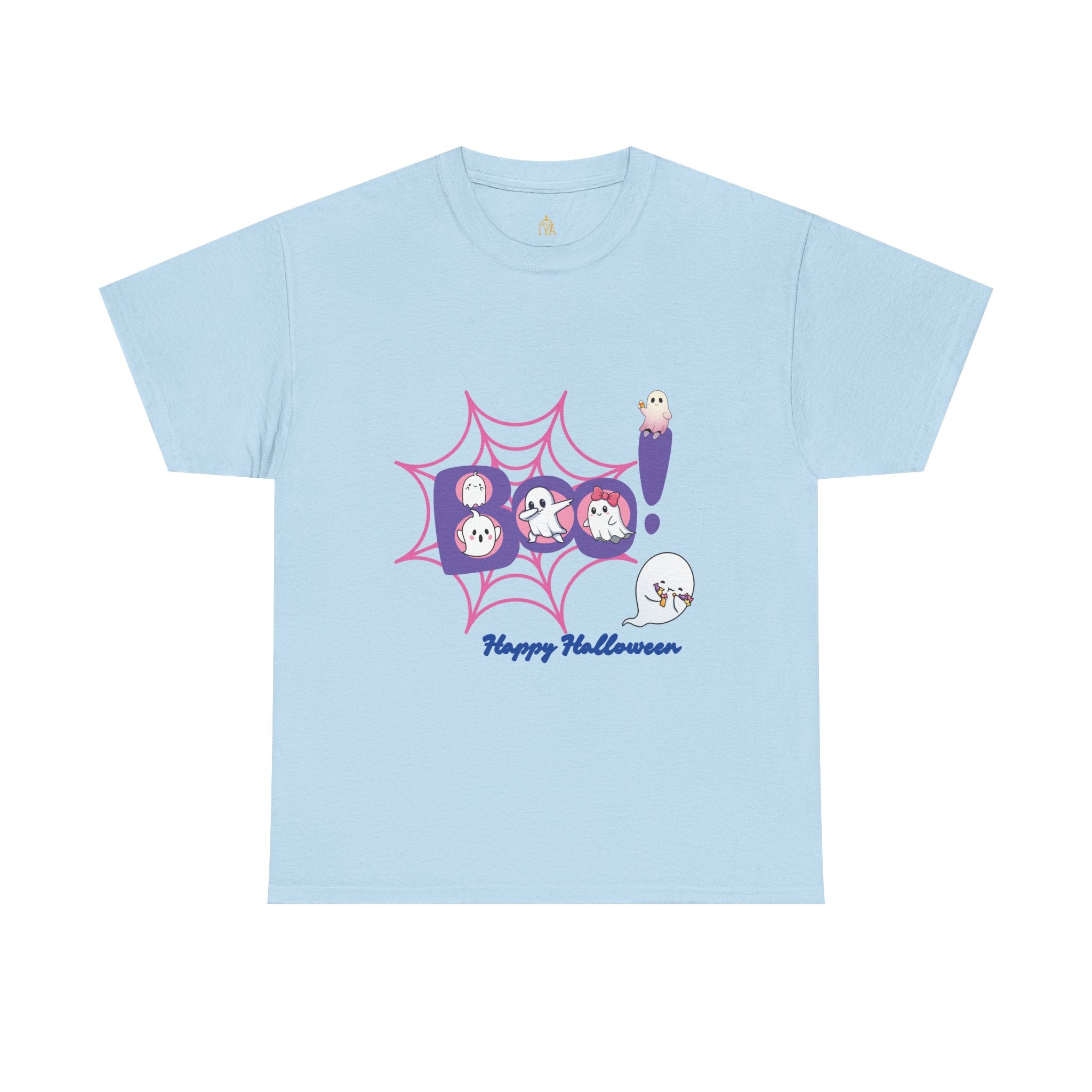 Women's Cotton T-Shirt - Boo! Cute Ghosts Halloween | Sweet and Fun Edition
