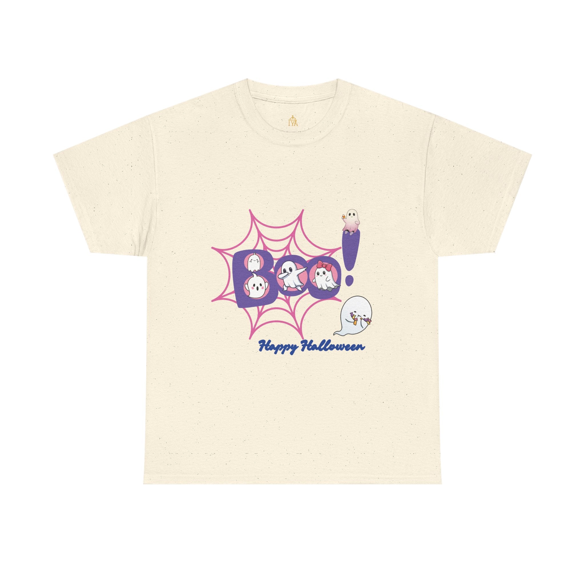 Women's Cotton T-Shirt - Boo! Cute Ghosts Halloween | Sweet and Fun Edition