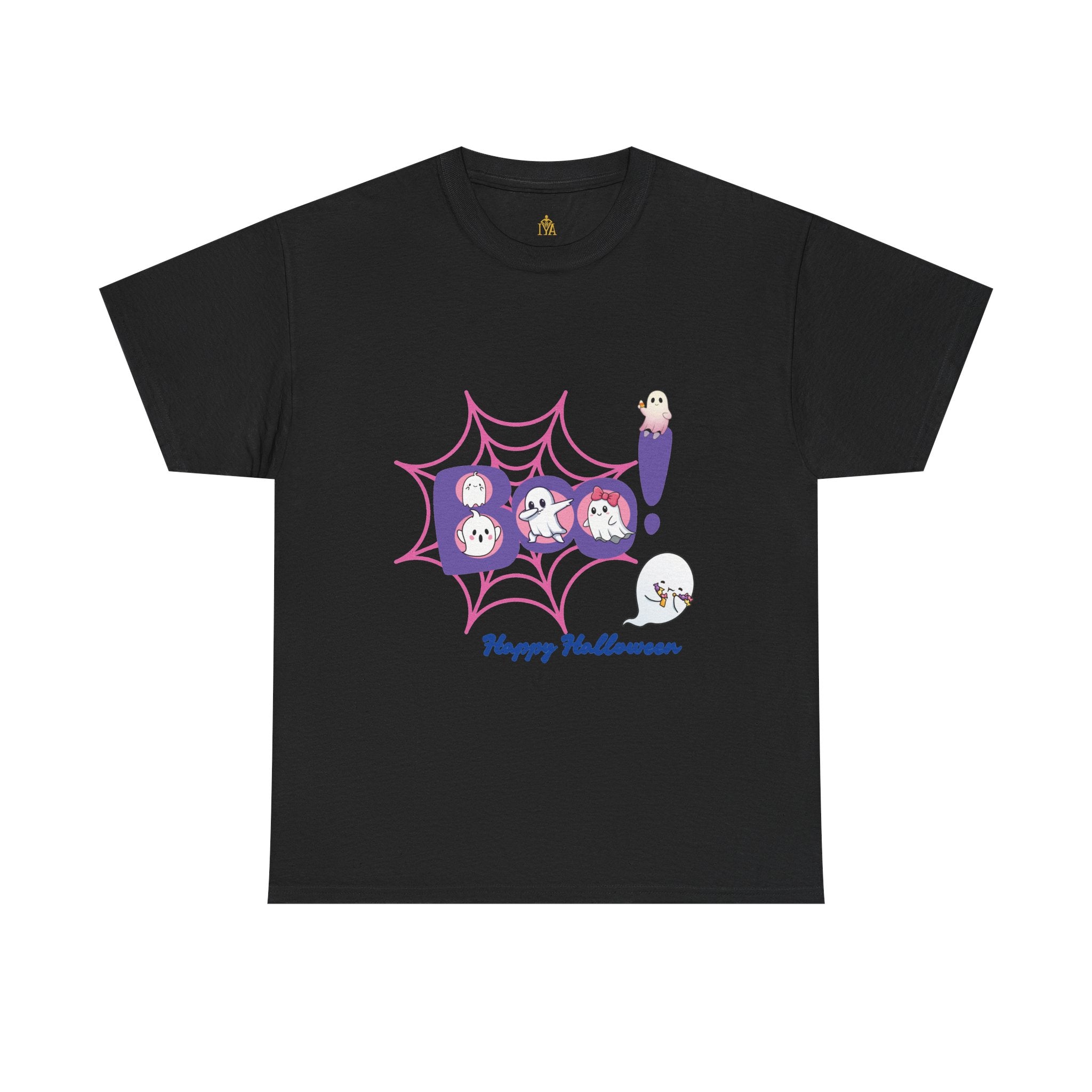 Women's Cotton T-Shirt - Boo! Cute Ghosts Halloween | Sweet and Fun Edition