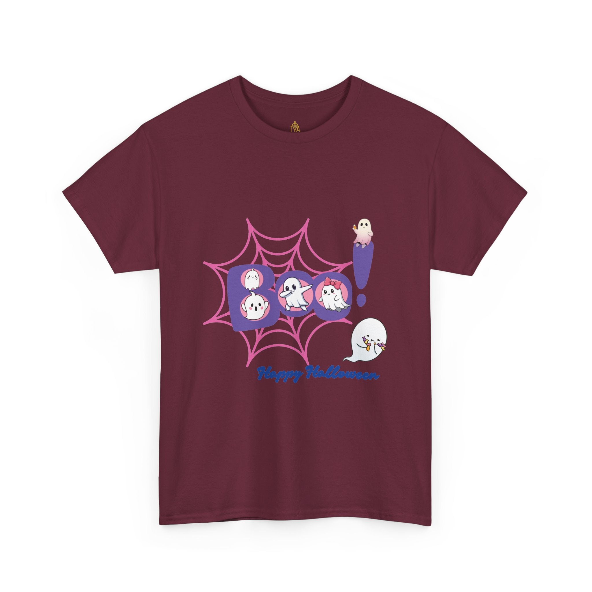 Women's Cotton T-Shirt - Boo! Cute Ghosts Halloween | Sweet and Fun Edition