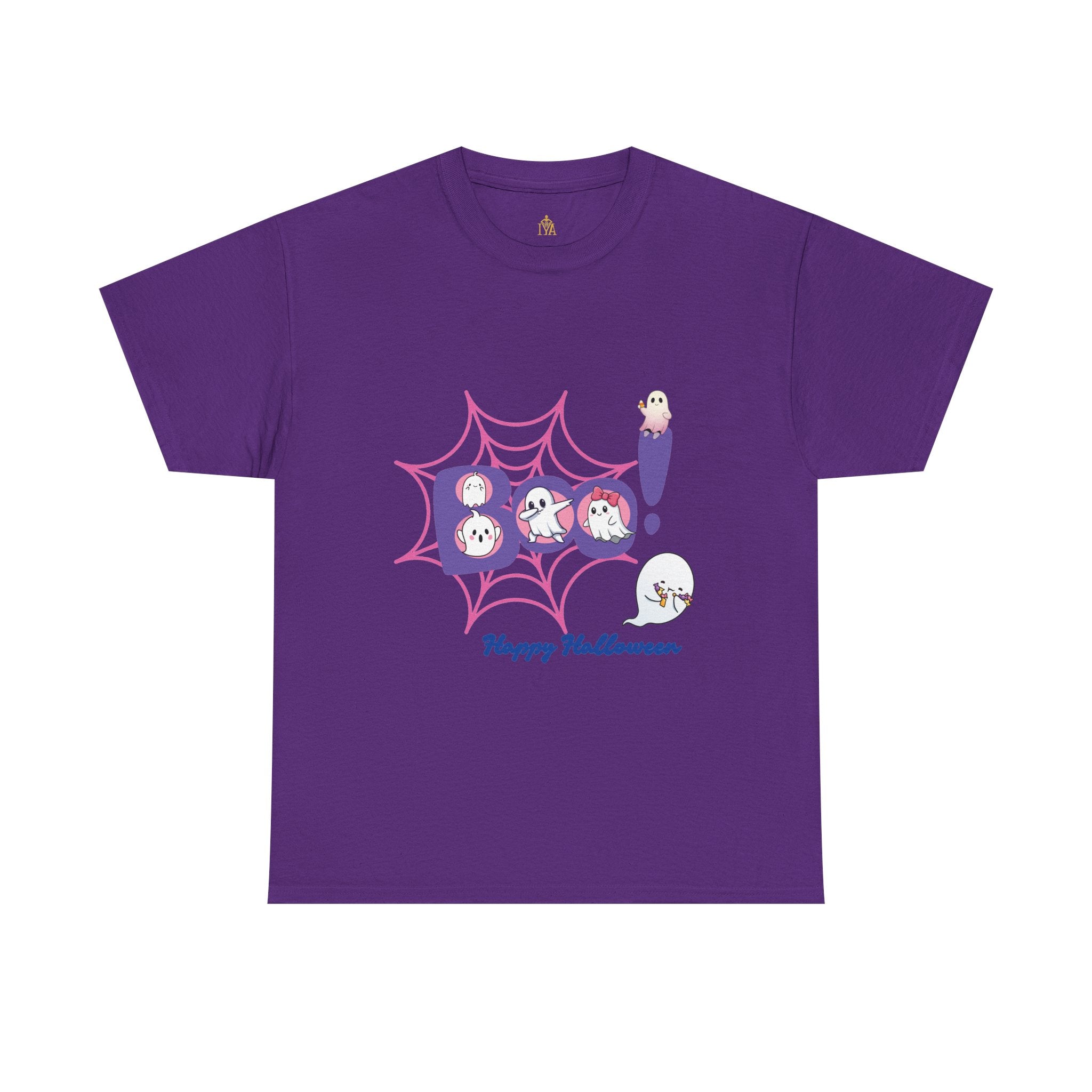 Women's Cotton T-Shirt - Boo! Cute Ghosts Halloween | Sweet and Fun Edition