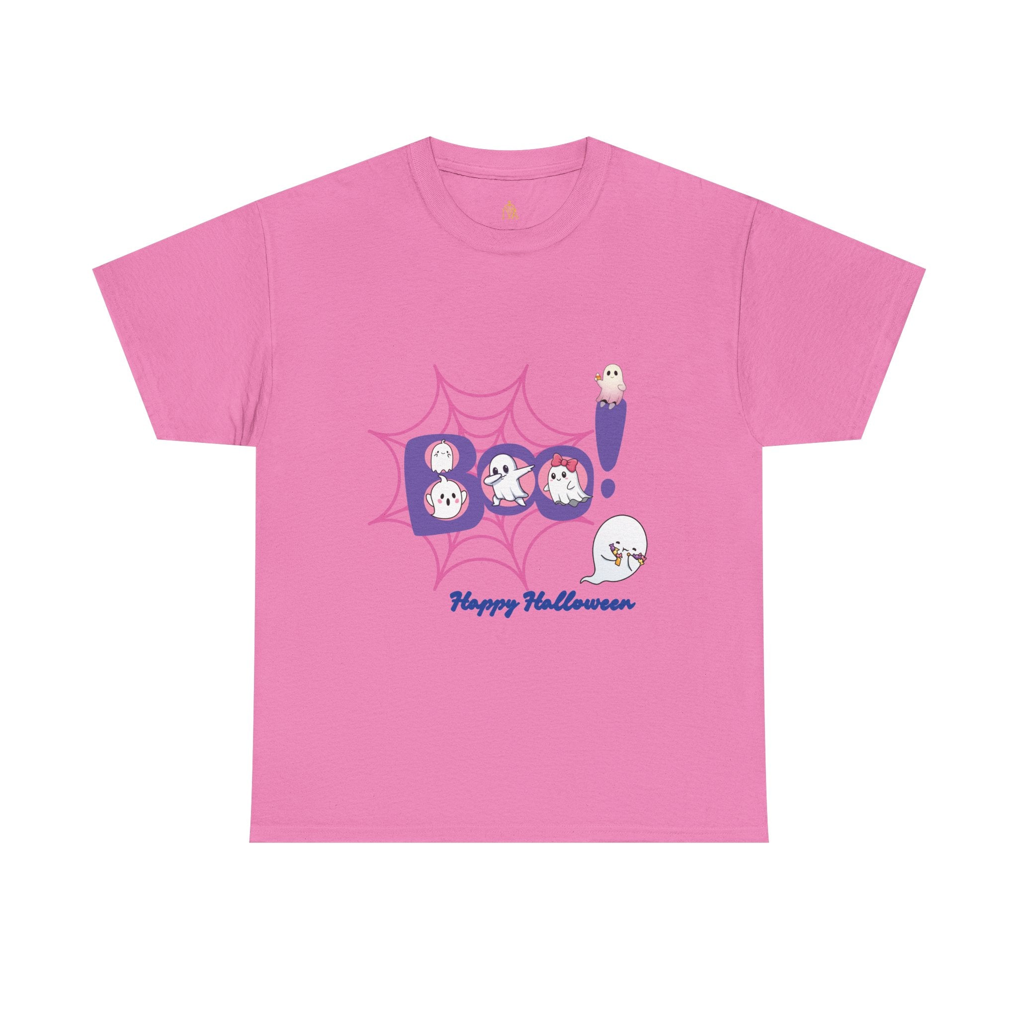 Women's Cotton T-Shirt - Boo! Cute Ghosts Halloween | Sweet and Fun Edition
