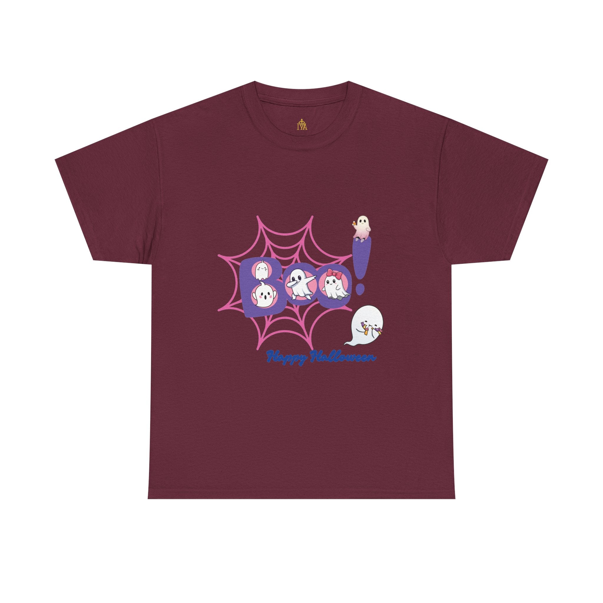 Women's Cotton T-Shirt - Boo! Cute Ghosts Halloween | Sweet and Fun Edition