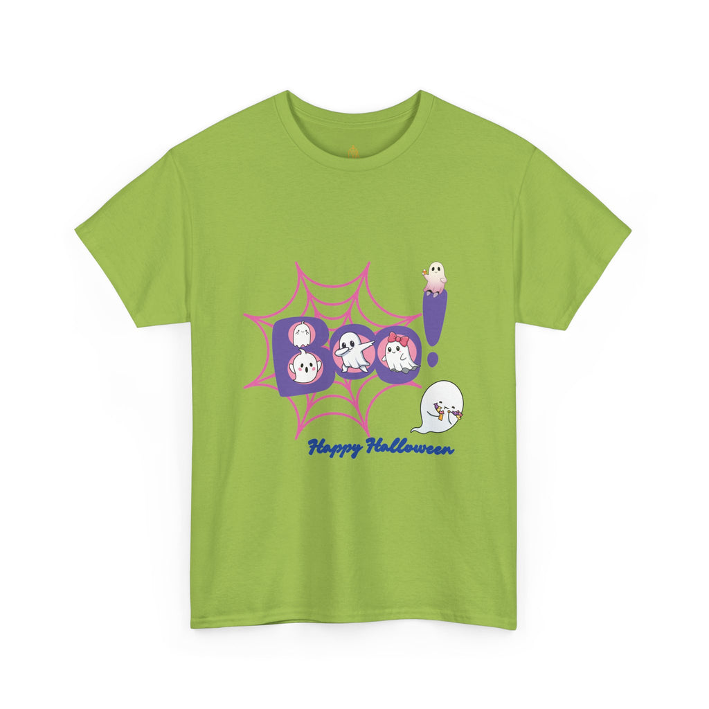 Women's Cotton T-Shirt - Boo! Cute Ghosts Halloween | Sweet and Fun Edition