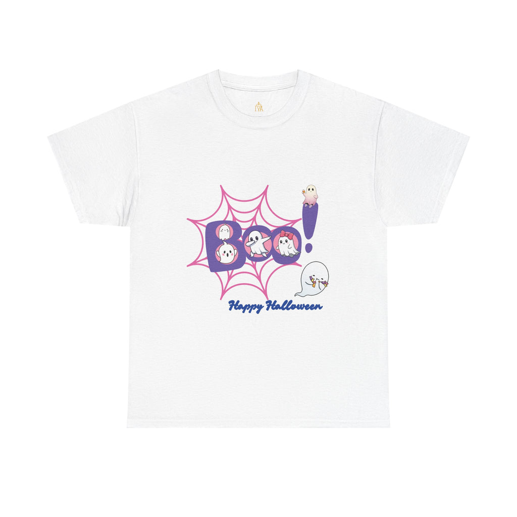 Women's Cotton T-Shirt - Boo! Cute Ghosts Halloween | Sweet and Fun Edition