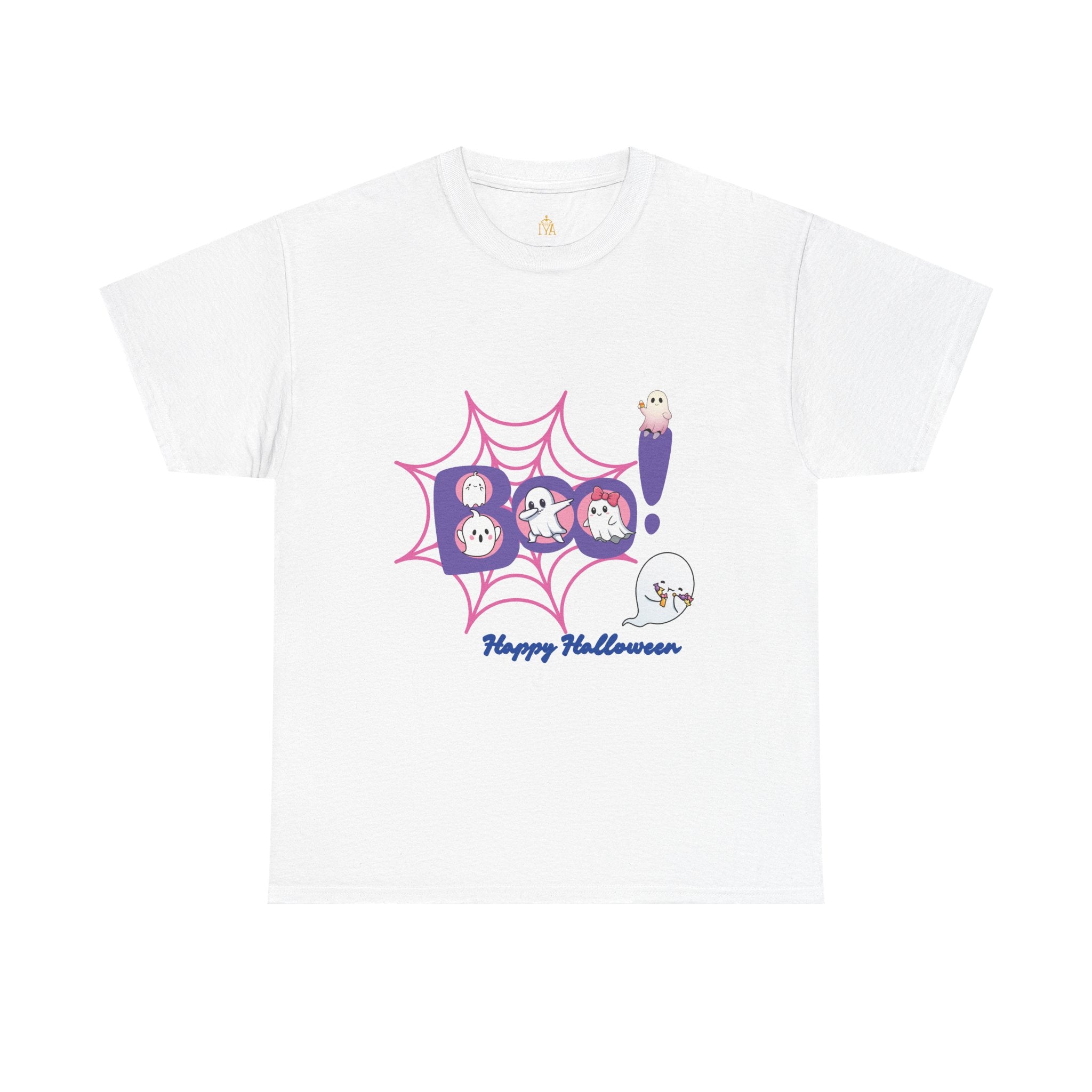 Women's Cotton T-Shirt - Boo! Cute Ghosts Halloween | Sweet and Fun Edition