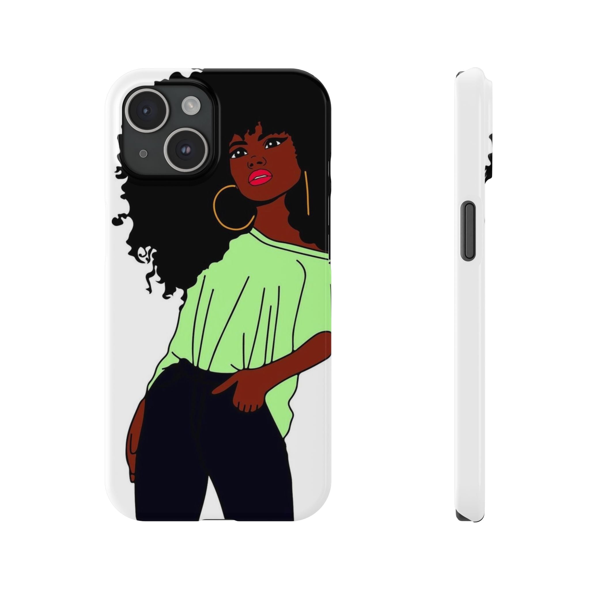 Slim Phone Case With A Beautiful Afro Woman