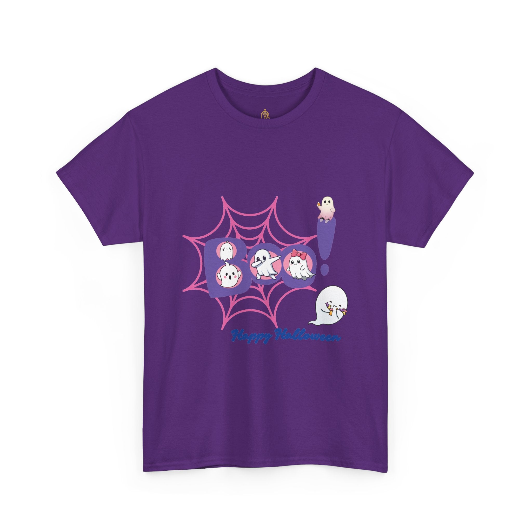 Women's Cotton T-Shirt - Boo! Cute Ghosts Halloween | Sweet and Fun Edition