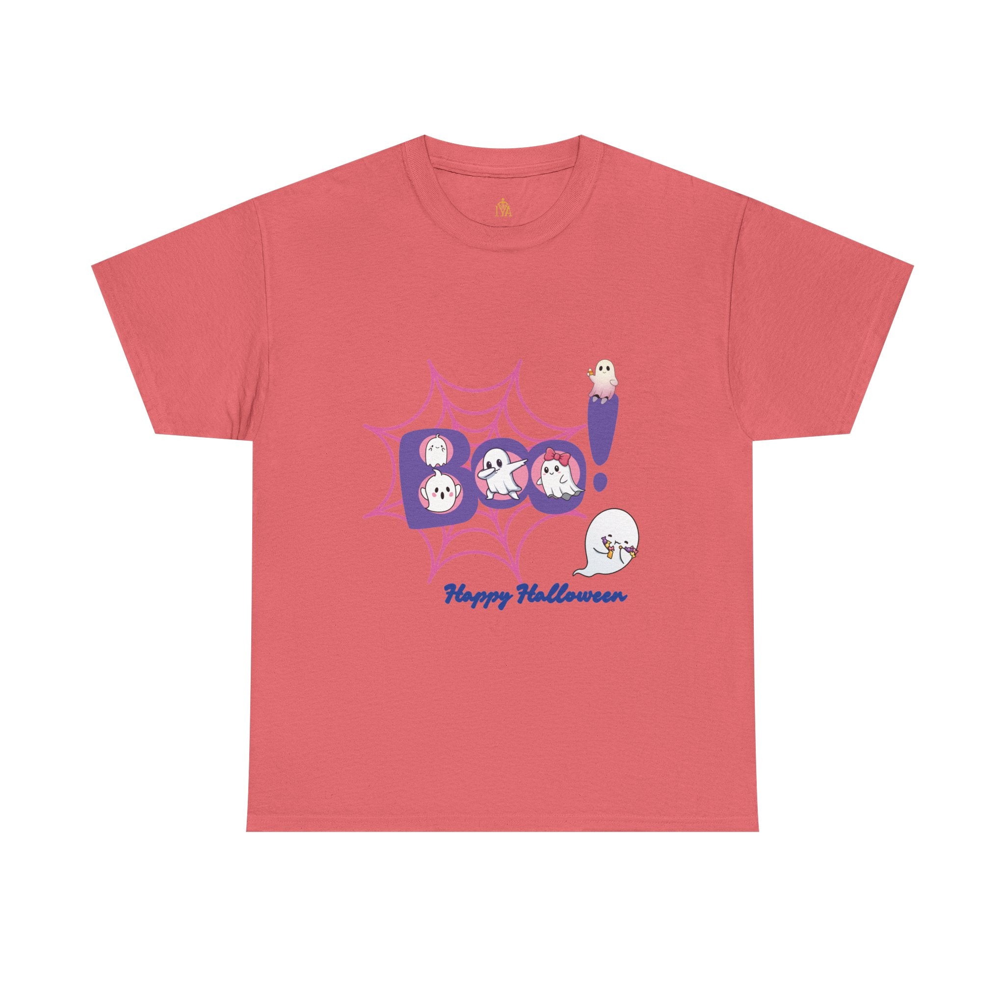 Women's Cotton T-Shirt - Boo! Cute Ghosts Halloween | Sweet and Fun Edition