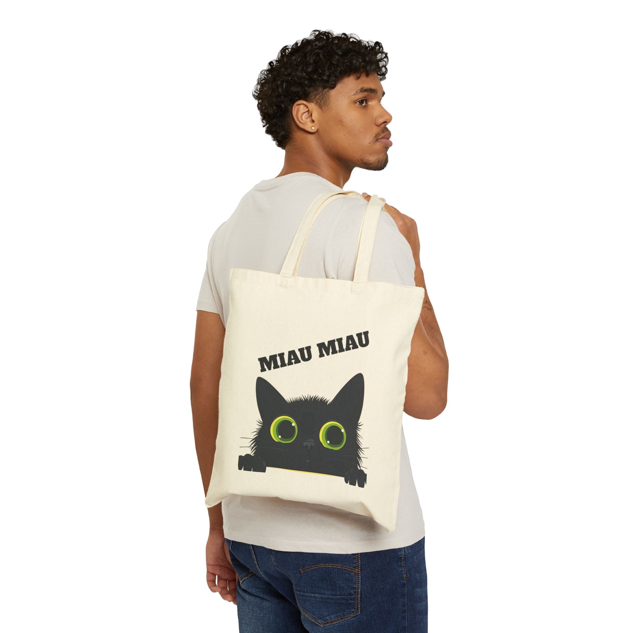 Bag With A Striking Image Of A Black Cat