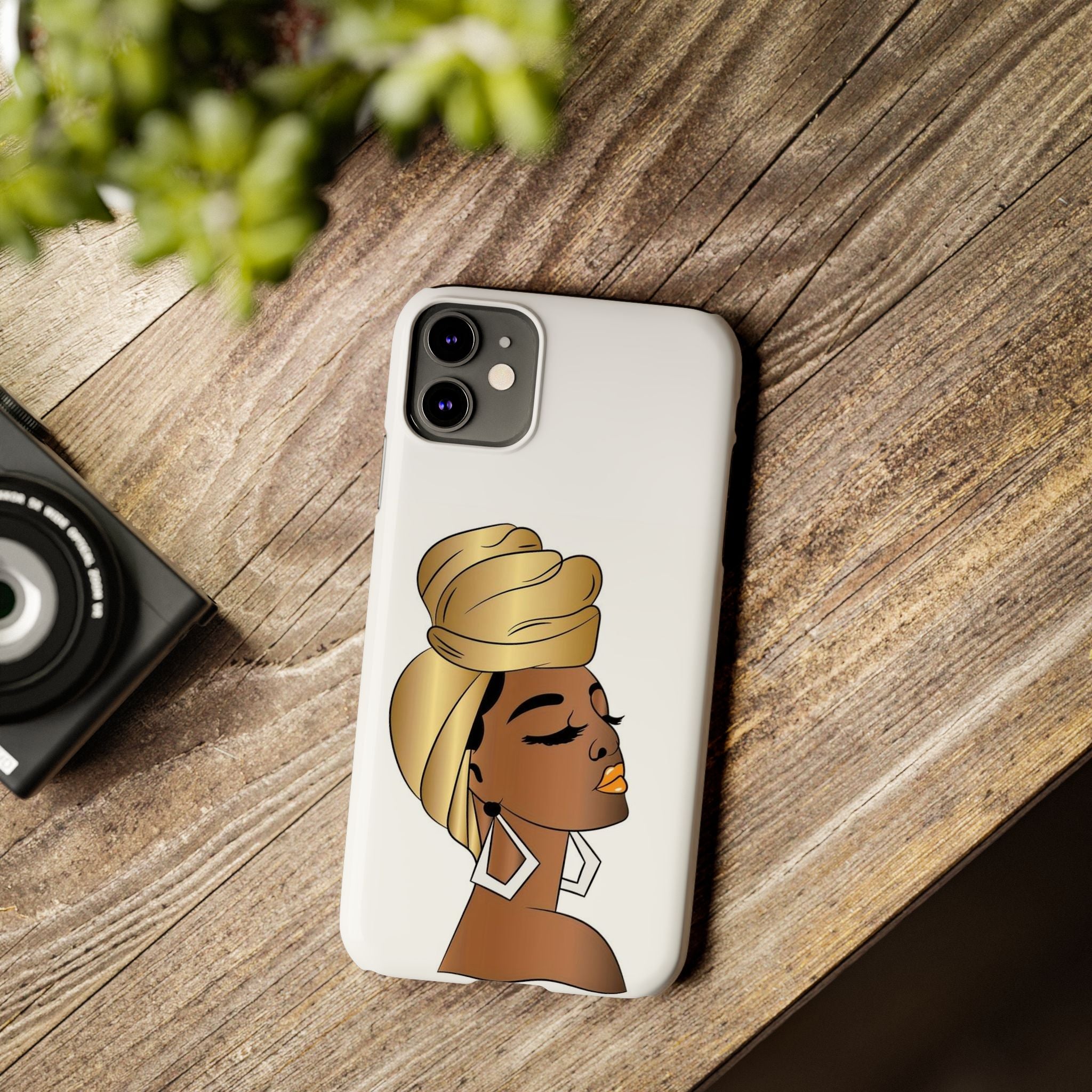 Slim Phone Case With A Beautiful Afro Woman